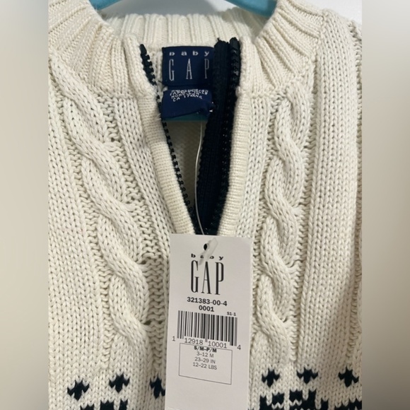 NWT Gap Kids unisex winter motif knit cardigan, size s/m 3-12 months,12-22 pound - Picture 7 of 9